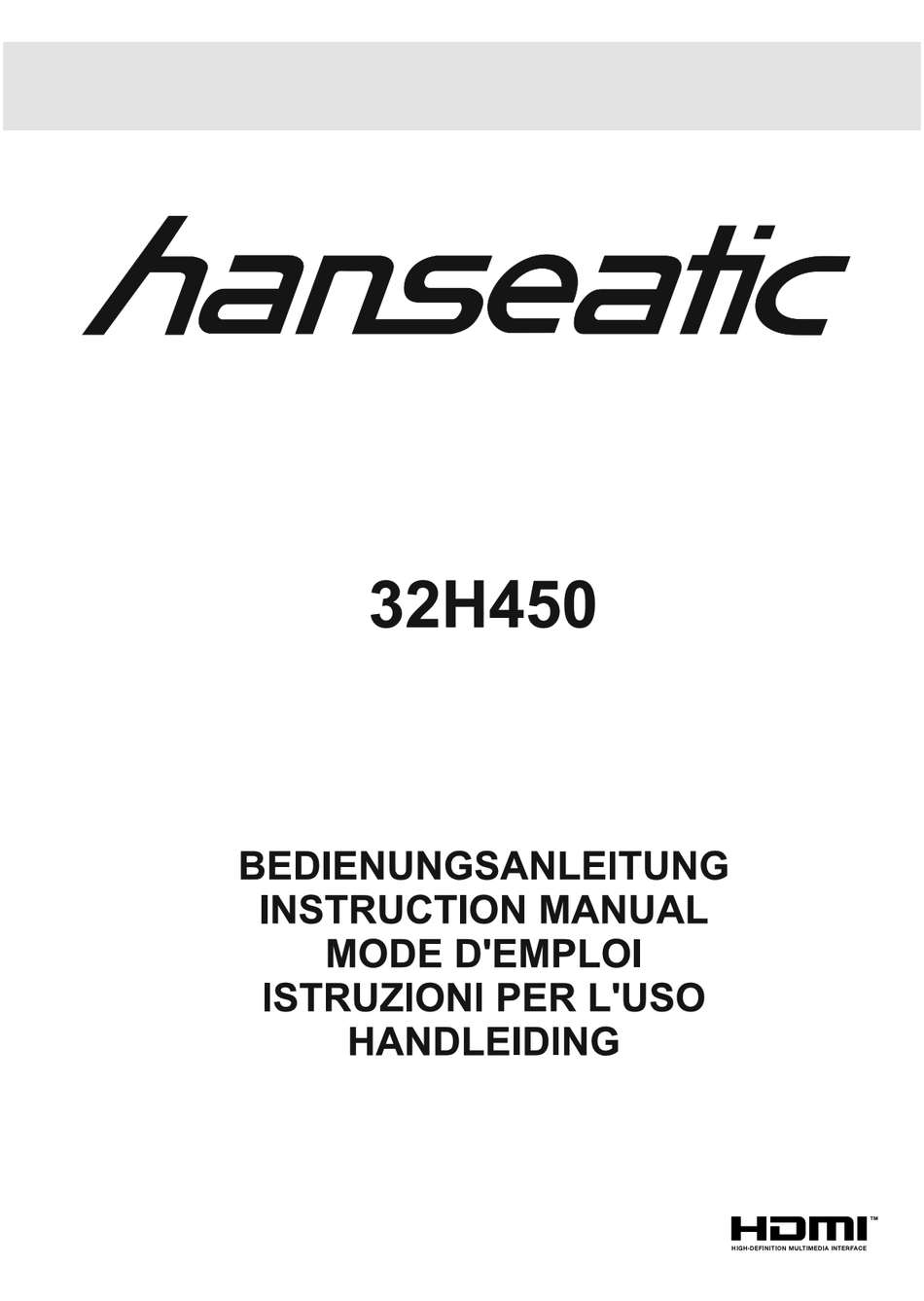 HANSEATIC 32H450 INSTRUCTION MANUAL Pdf Download ManualsLib