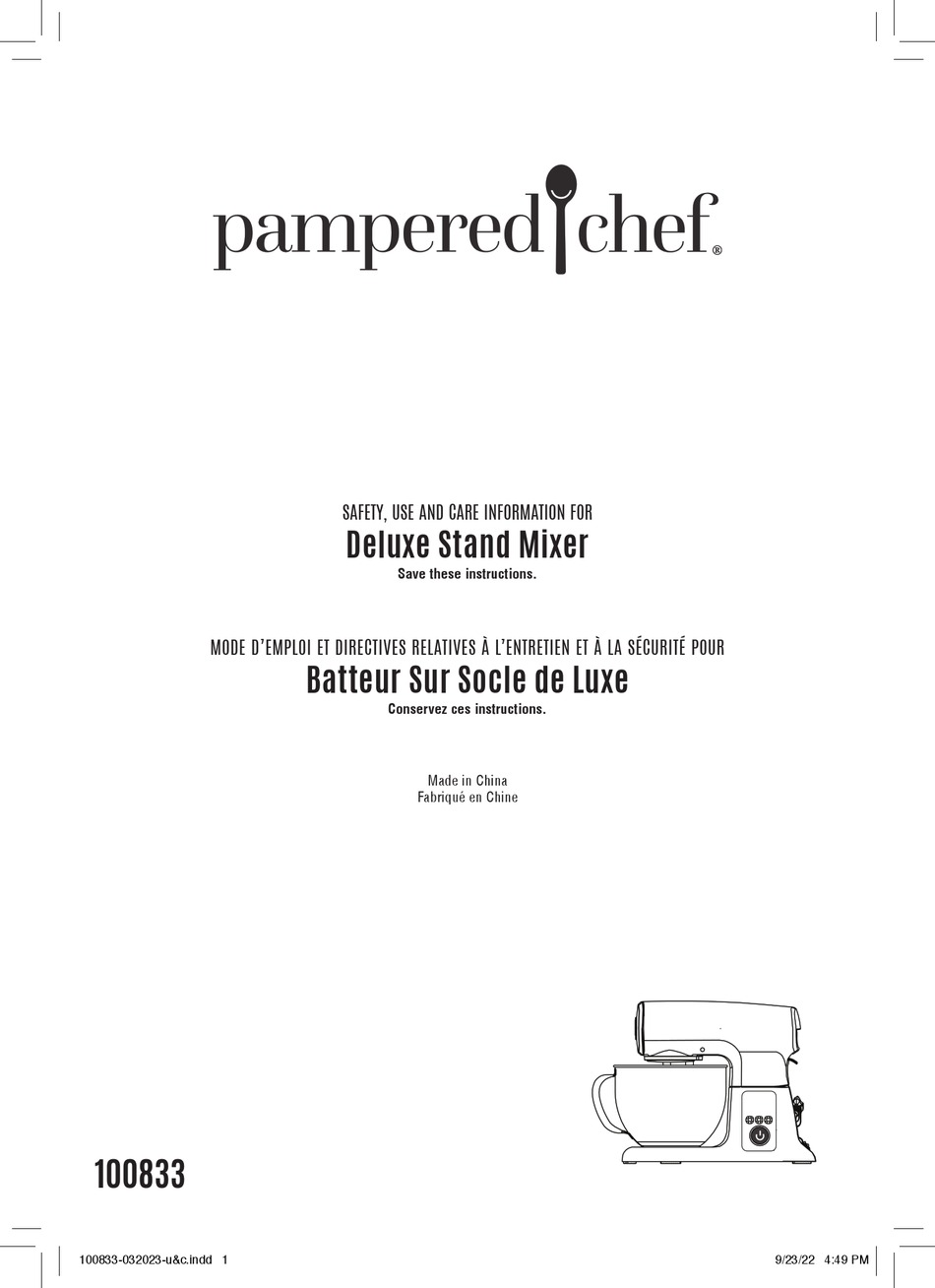 PAMPERED CHEF 100833 MANUAL Pdf Download ManualsLib