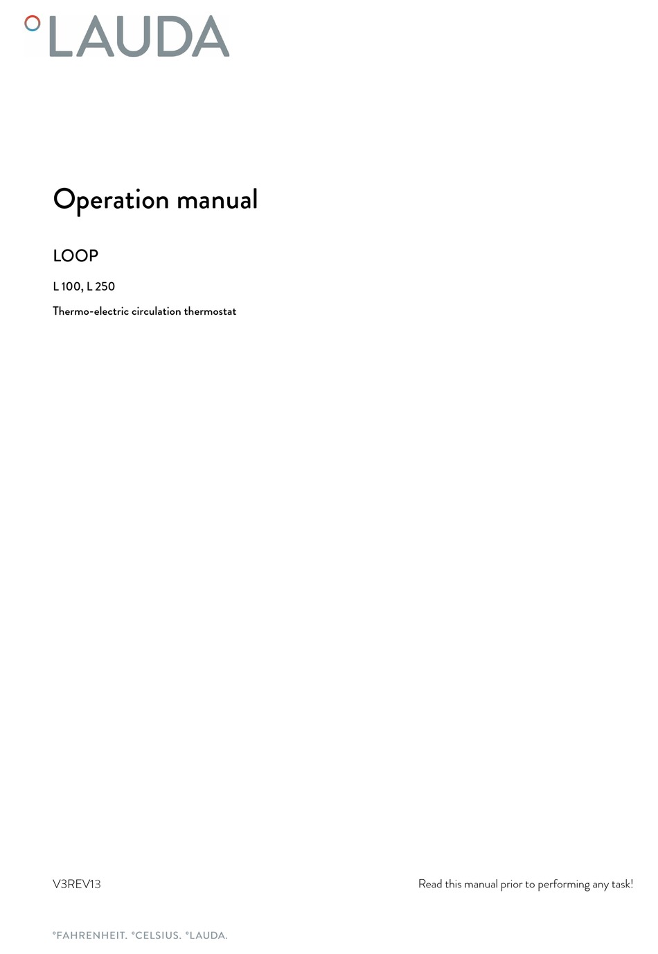 LAUDA LOOP 100 OPERATION MANUAL Pdf Download | ManualsLib