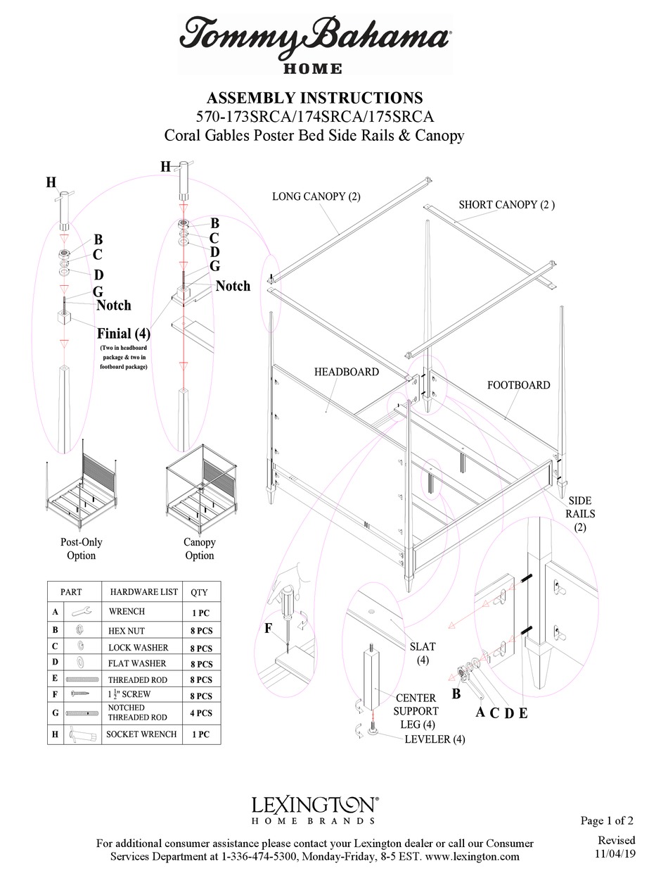 TOMMY BAHAMA CORAL GABLES 570173SRCA ASSEMBLY INSTRUCTIONS Pdf