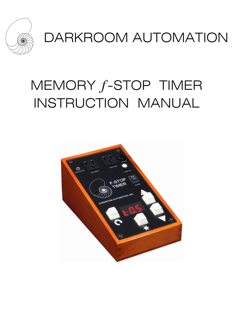 DARKROOM AUTOMATION FSTOP INSTRUCTION MANUAL Pdf Download ManualsLib