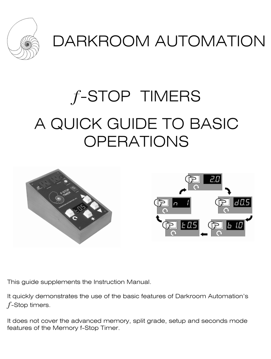 DARKROOM AUTOMATION FSTOP TIMERS QUICK MANUAL Pdf Download ManualsLib