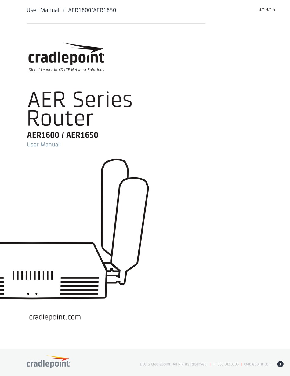 CRADLEPOINT AER SERIES USER MANUAL Pdf Download | ManualsLib