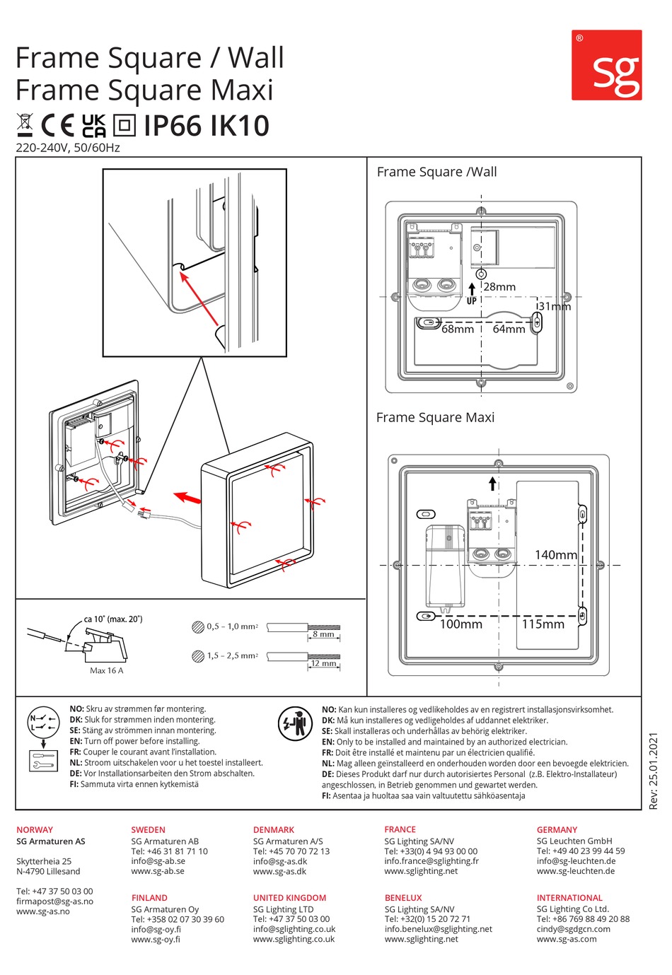 SG FRAME SQUARE / WALL QUICK START MANUAL Pdf Download ManualsLib