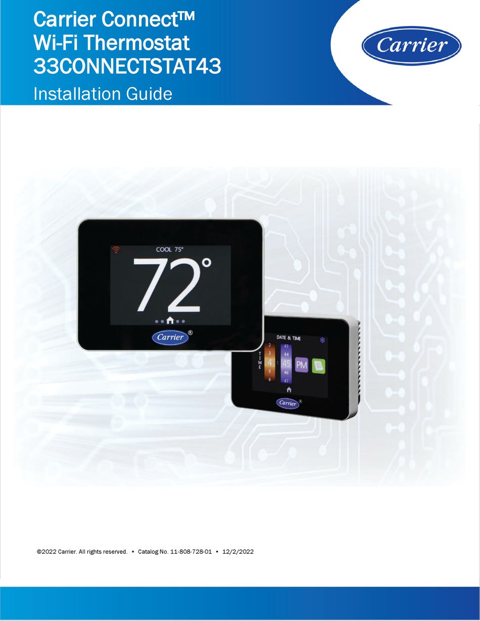 CARRIER CONNECT 33CONNECTSTAT43 INSTALLATION MANUAL Pdf Download