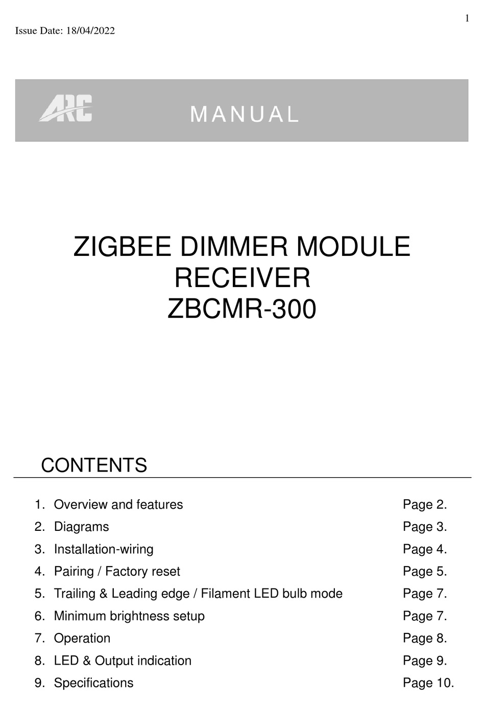 ARC ZBCMR300 MANUAL Pdf Download ManualsLib