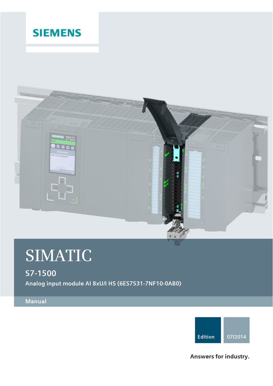 SIEMENS SIMATIC S7-1500 MANUAL Pdf Download | ManualsLib