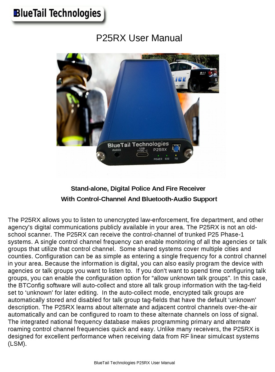 BLUETAIL TECHNOLOGIES P25RX USER MANUAL Pdf Download ManualsLib