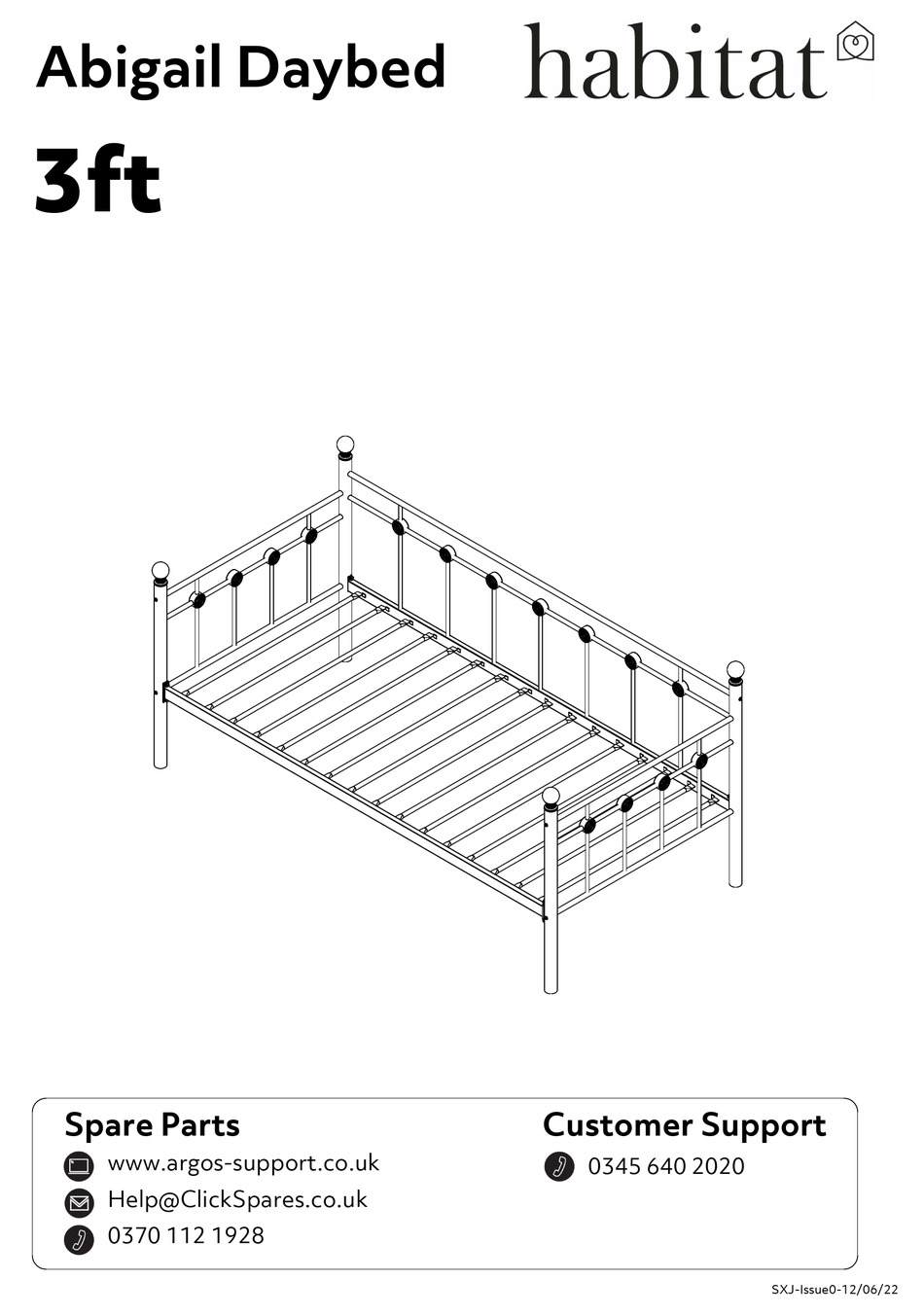 HABITAT ABIGAIL DAYBED 2004169 MANUAL Pdf Download ManualsLib