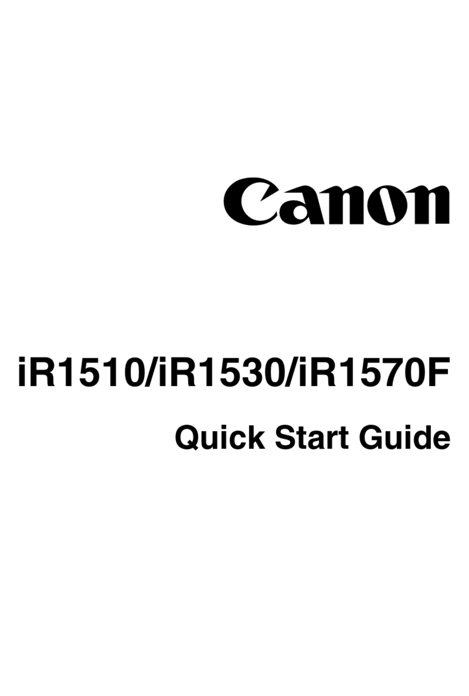 CANON IR1510 QUICK START MANUAL Pdf Download ManualsLib
