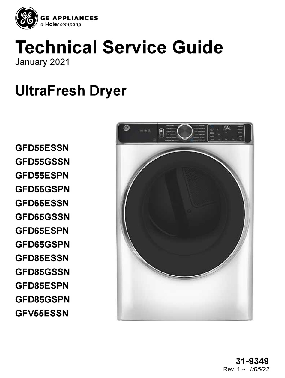 HAIER GE ULTRAFRESH GFD55ESSN TECHNICAL SERVICE MANUAL Pdf Download