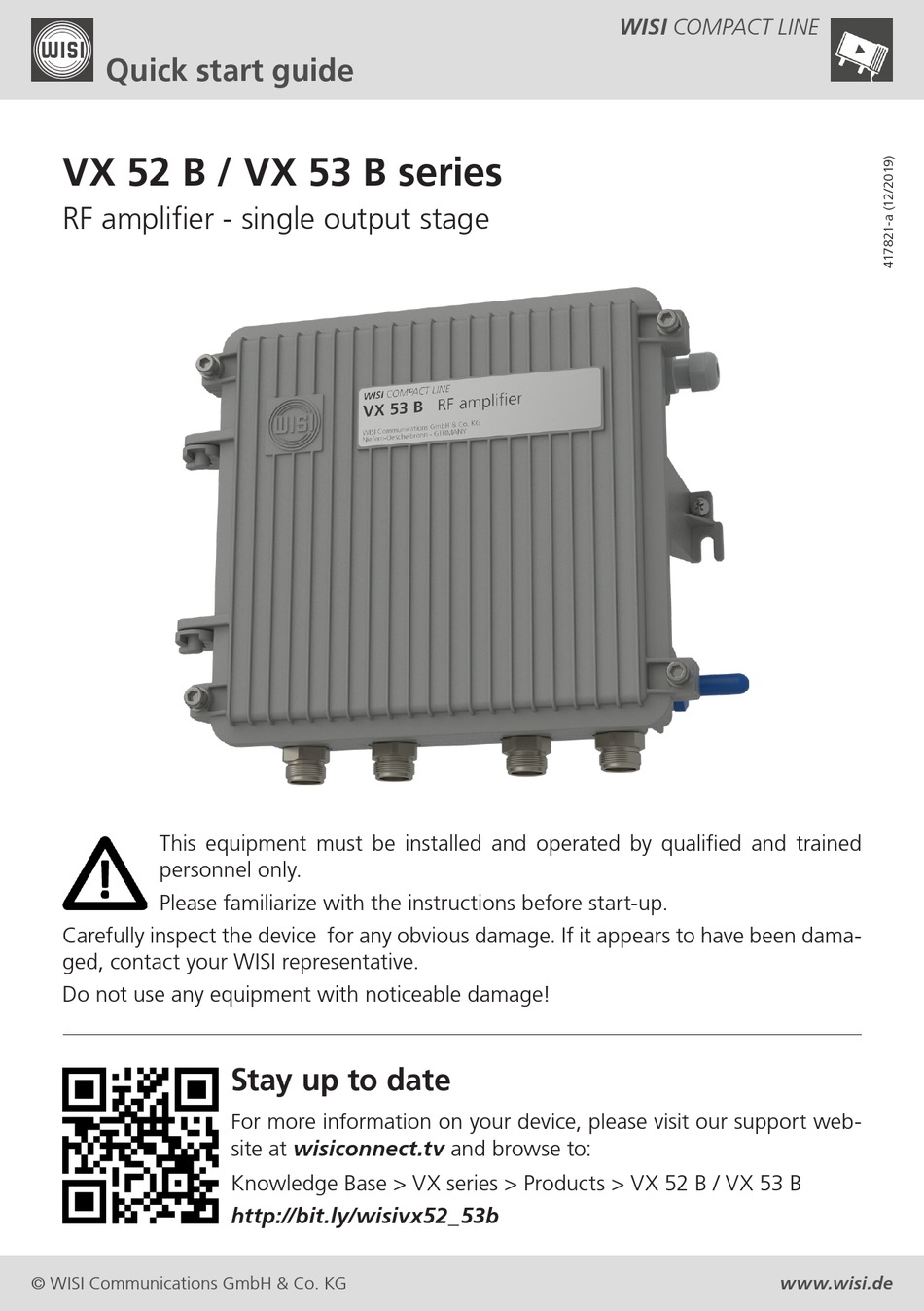 WISI VX 52 B SERIES QUICK START MANUAL Pdf Download | ManualsLib