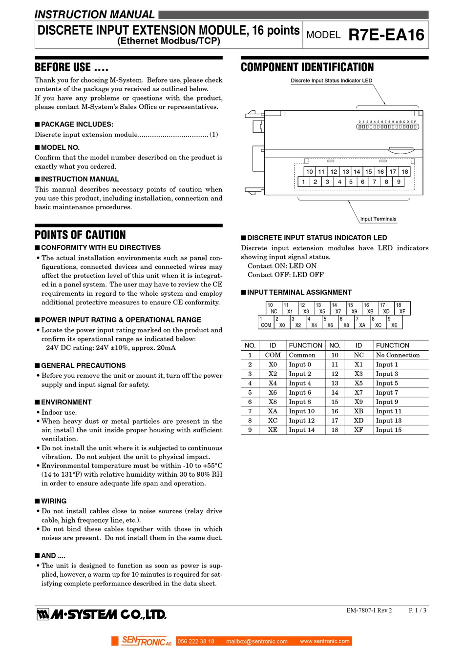 M-SYSTEM R7 SERIES INSTRUCTION MANUAL Pdf Download | ManualsLib