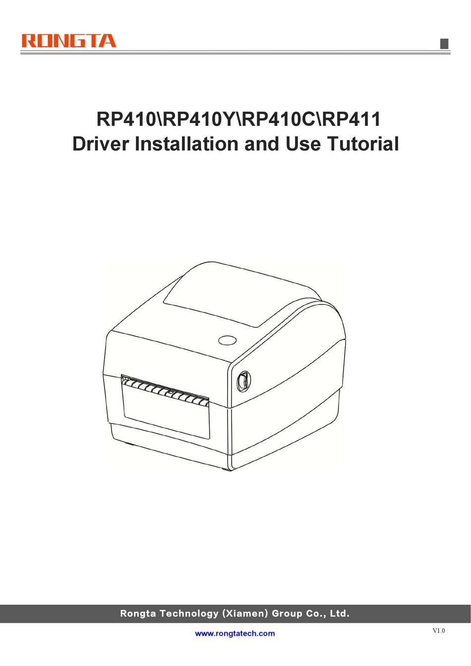 RONGTA TECHNOLOGY RP410 DRIVER INSTALLATION Pdf Download ManualsLib
