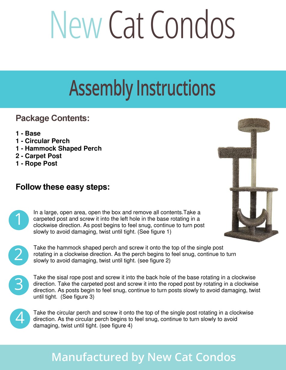 NEW CAT CONDOS 190142 ASSEMBLY INSTRUCTIONS Pdf Download ManualsLib