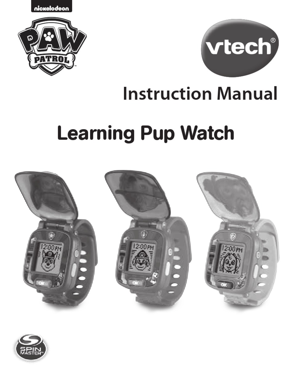 VTECH SPIN MASTER NICKELODEON PAW PATROL LEARNING PUP WATCH INSTRUCTION