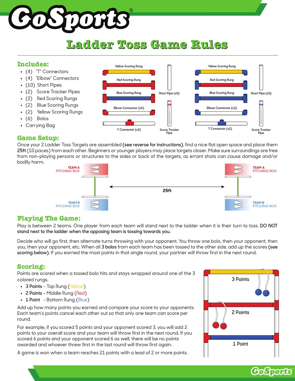 Gosports Ladder Toss Quick Start Manual Pdf Download 