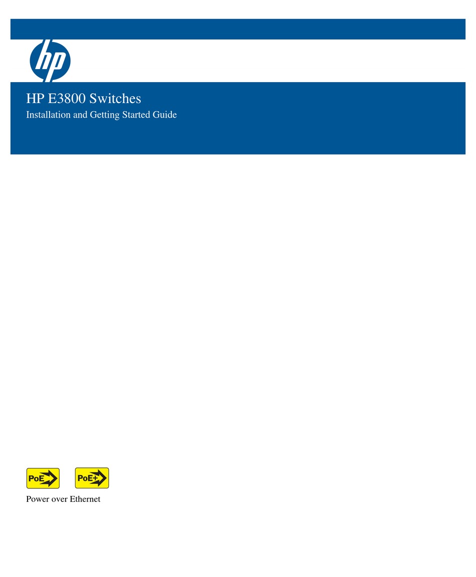 HP E380024G2SFP+ INSTALLATION AND GETTING STARTED MANUAL Pdf Download