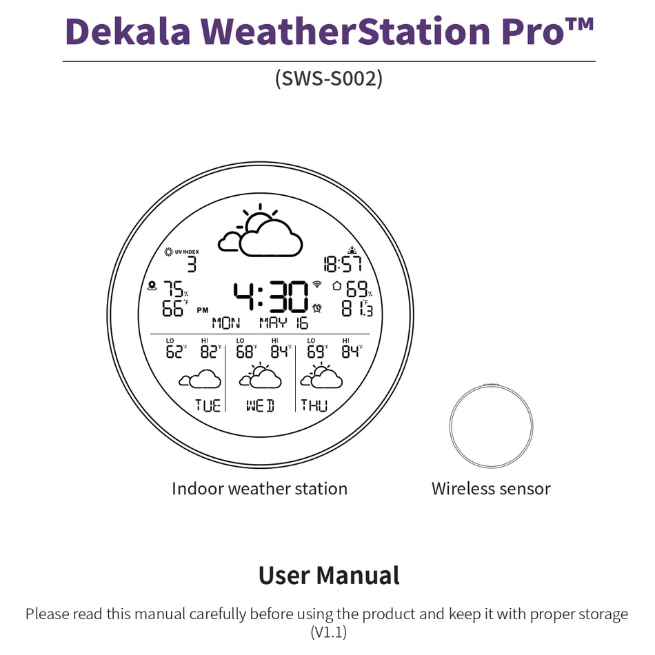 Dekala Weather Clock 3-day Weather Forecast Weather Station