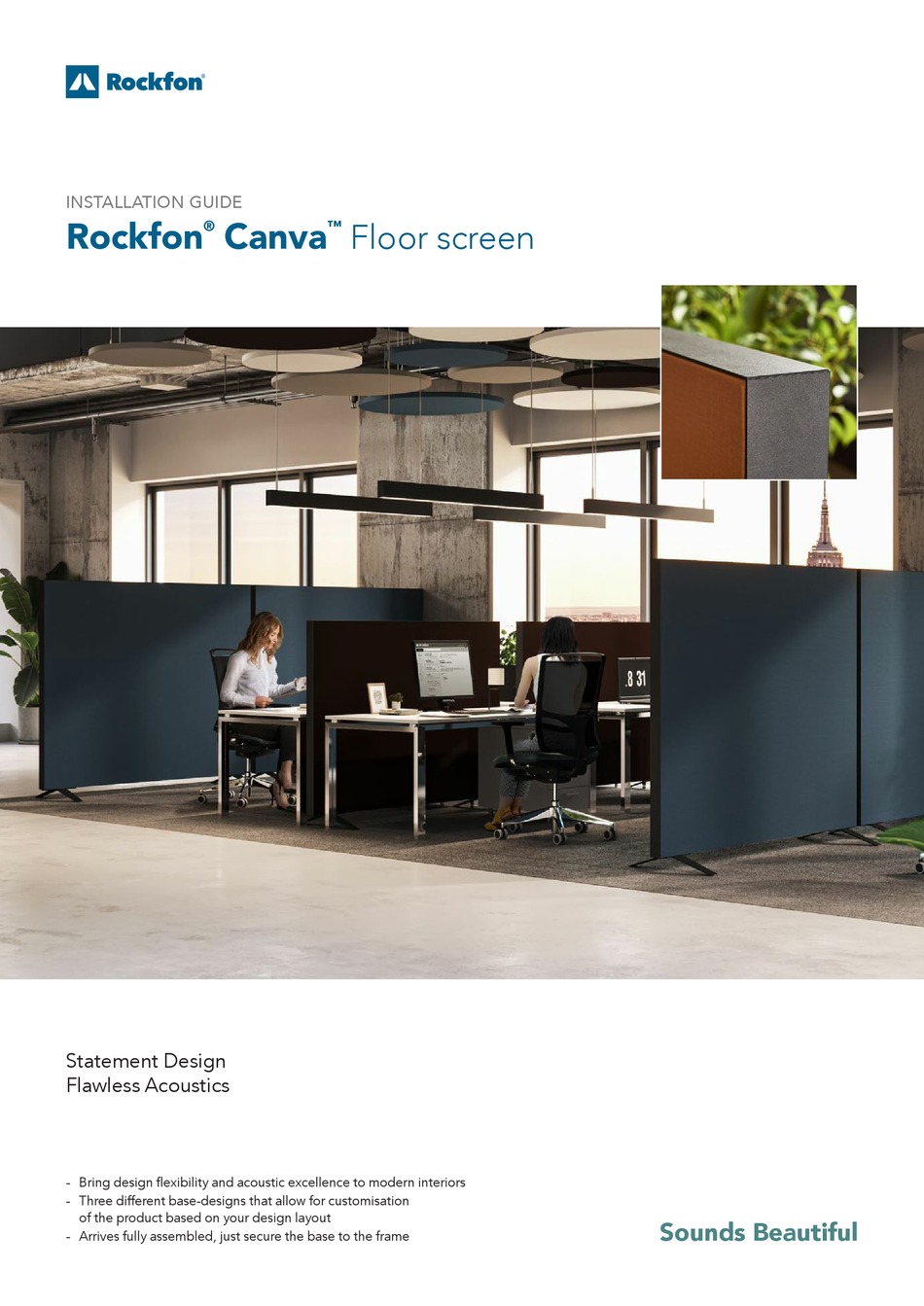 ROCKFON CANVA FLOOR SCREEN INSTALLATION MANUAL Pdf Download | ManualsLib