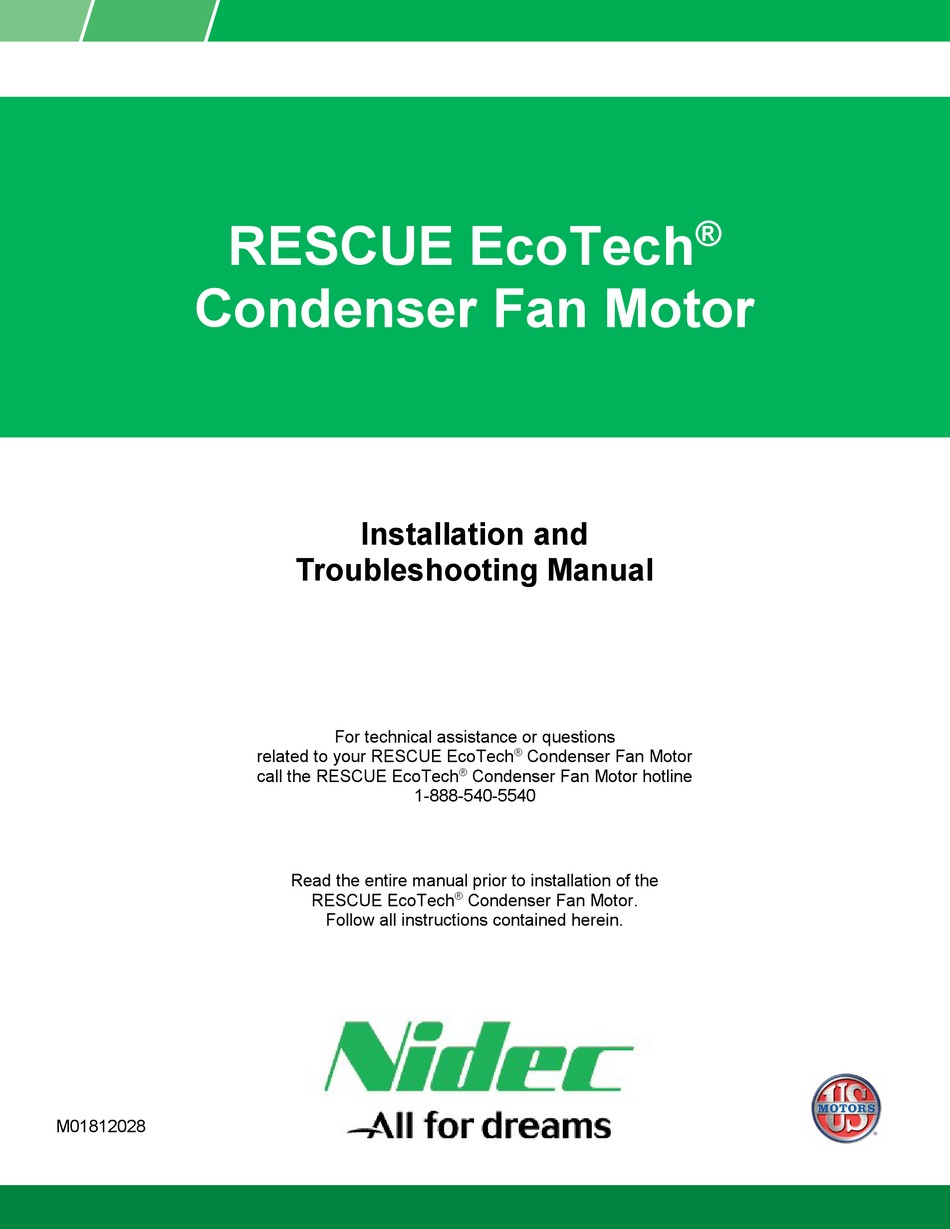 NIDEC RESCUE ECOTECH INSTALLATION AND TROUBLESHOOTING MANUAL Pdf