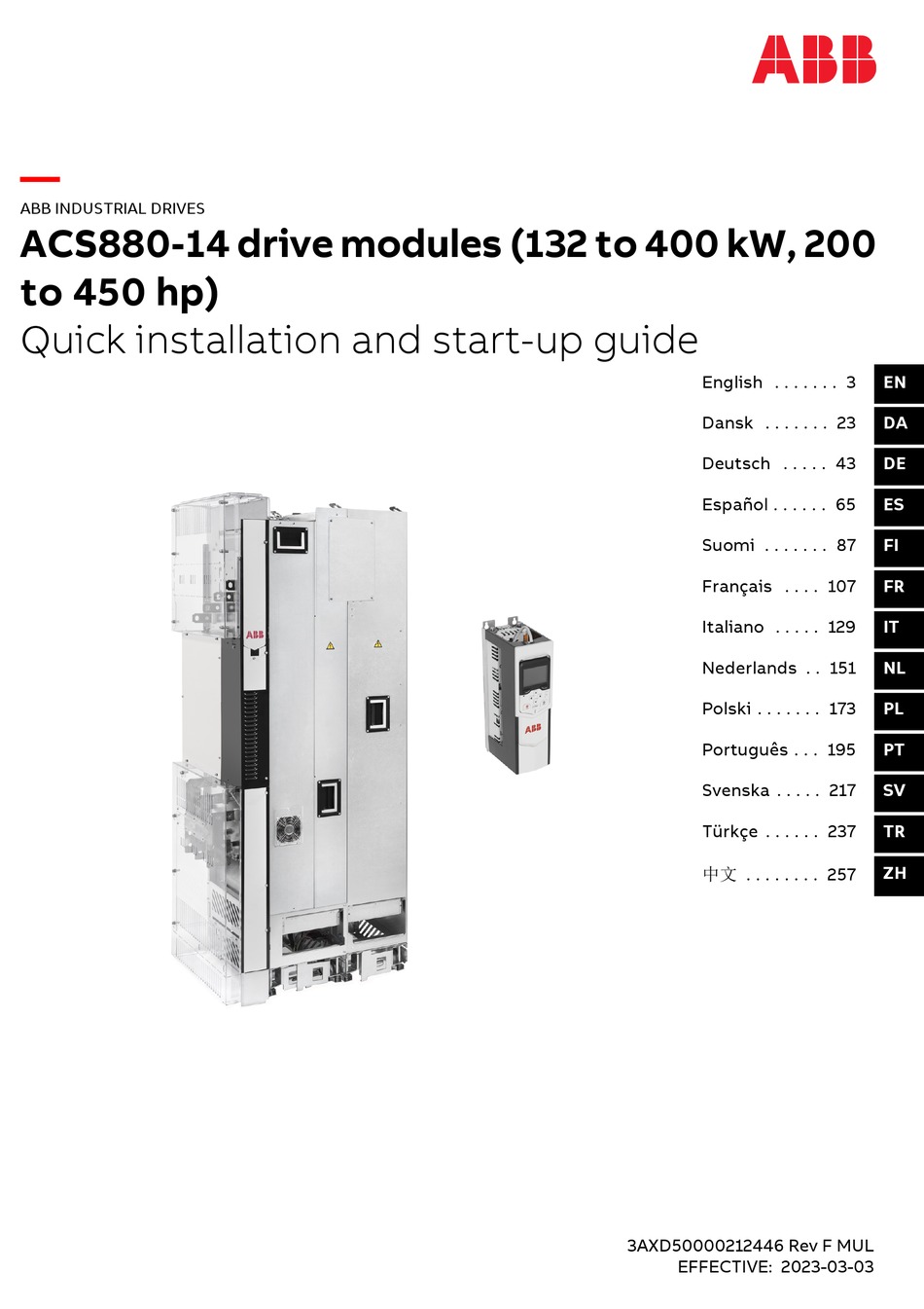 ABB ACS88014 QUICK INSTALLATION AND STARTUP MANUAL Pdf Download