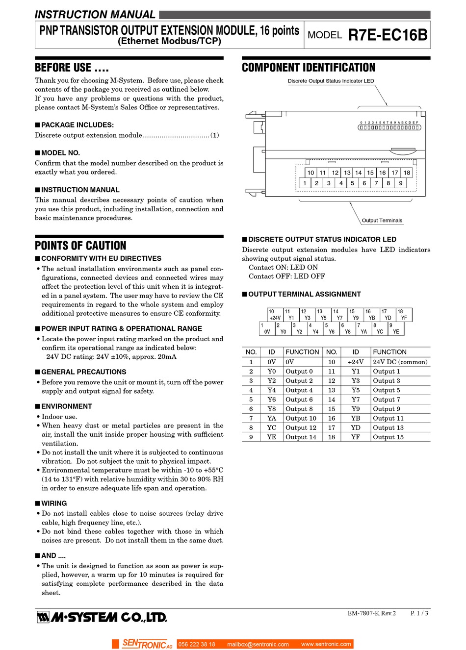 M-SYSTEM R7 SERIES INSTRUCTION MANUAL Pdf Download | ManualsLib