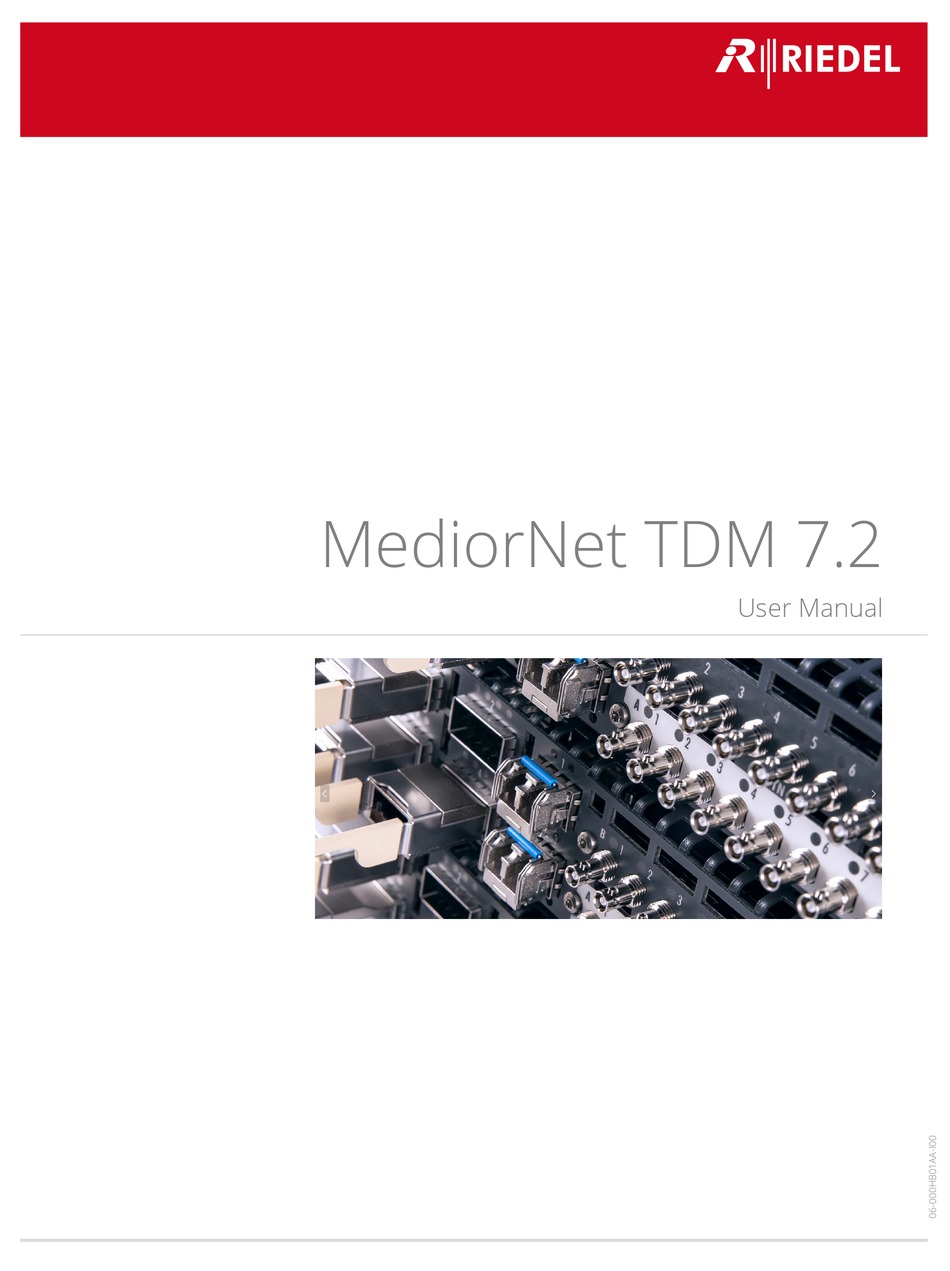 RIEDEL TDM 7.2 USER MANUAL Pdf Download ManualsLib
