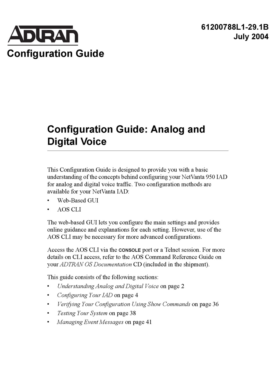 ADTRAN NETVANTA 900 SERIES CONFIGURATION MANUAL Pdf Download | ManualsLib