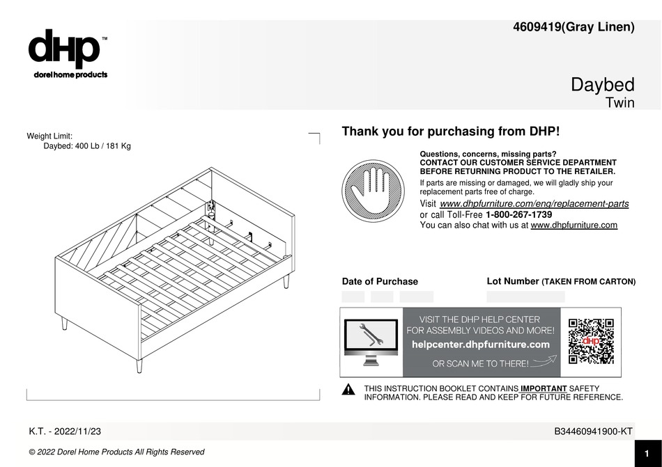 DOREL HOME PRODUCTS 4609419 MANUAL Pdf Download ManualsLib