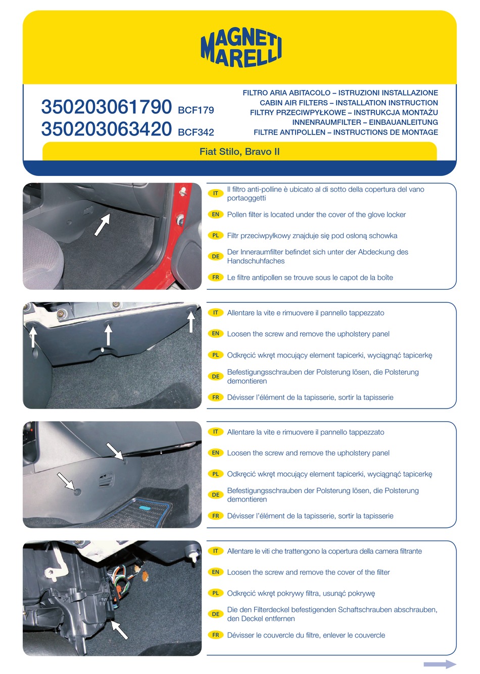 MARELLI BCF342 QUICK START MANUAL Pdf Download ManualsLib