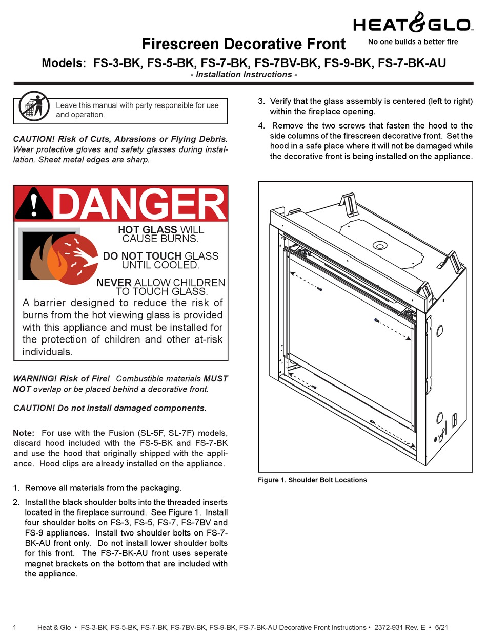 HEAT GLO FS3BK INSTALLATION INSTRUCTIONS Pdf Download ManualsLib