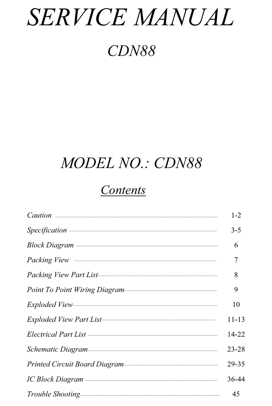 NUMARK CDN88 SERVICE MANUAL Pdf Download ManualsLib