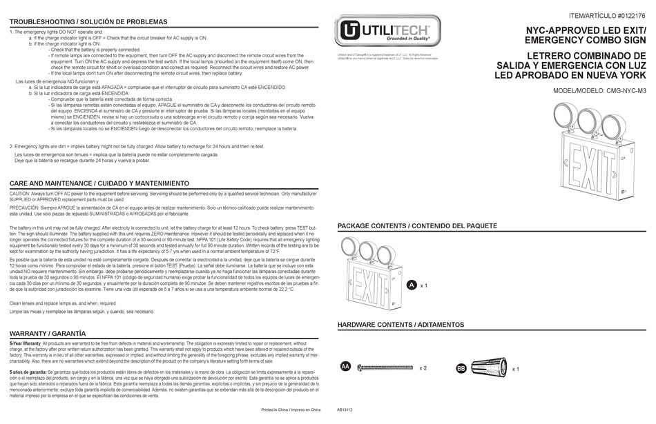 UTILITECH CMGNYCM3 INSTALLATION INSTRUCTIONS Pdf Download ManualsLib