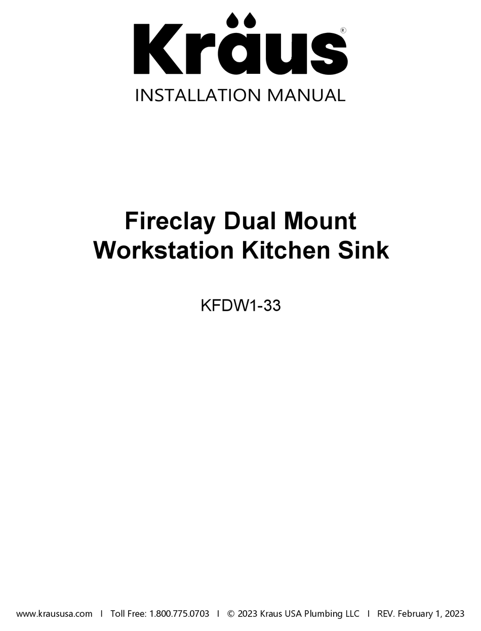 KRAUS KFDW133 INSTALLATION MANUAL Pdf Download ManualsLib