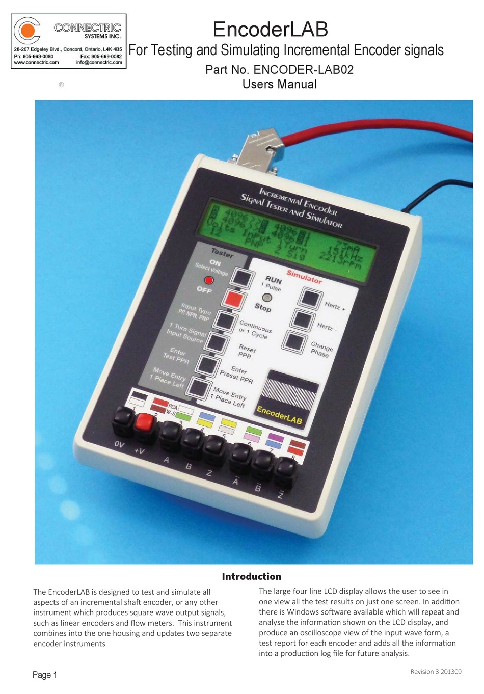 Quick Connector Encoder CONNECTRIC ENCODER-LAB02 USER MANUAL Pdf Download | ManualsLib