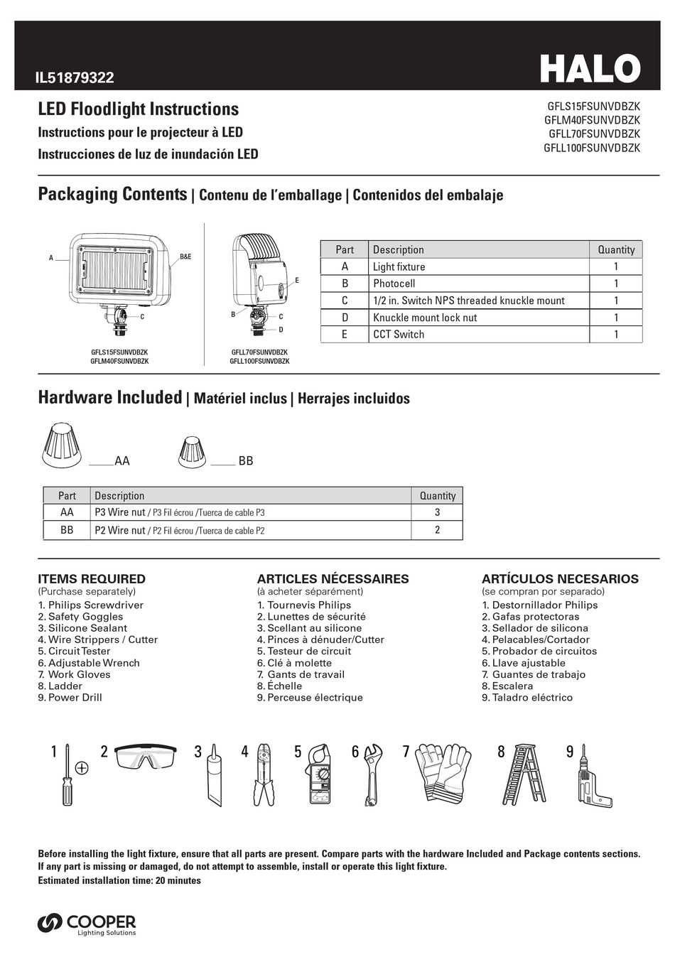 HALO GFLS15FSUNVDBZK INSTRUCTIONS MANUAL Pdf Download | ManualsLib