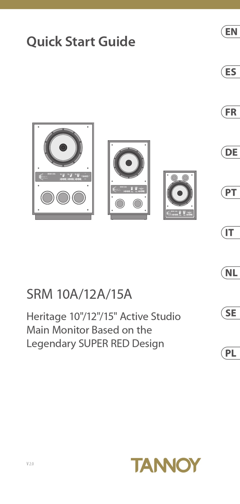 TANNOY SRM 10A QUICK START MANUAL Pdf Download ManualsLib