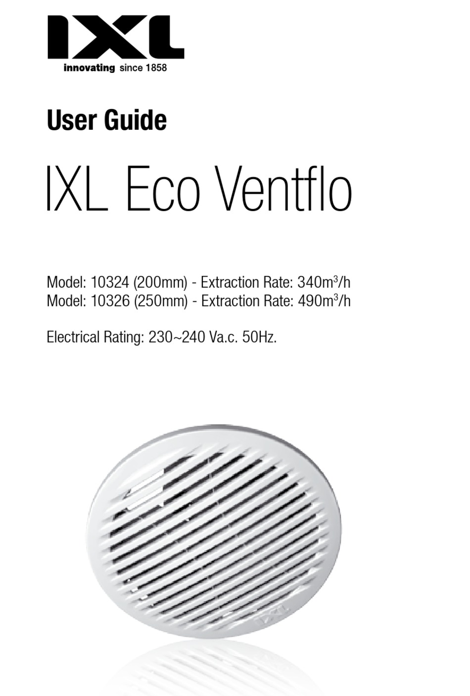 ixl-eco-ventflo-10324-user-manual-pdf-download-manualslib