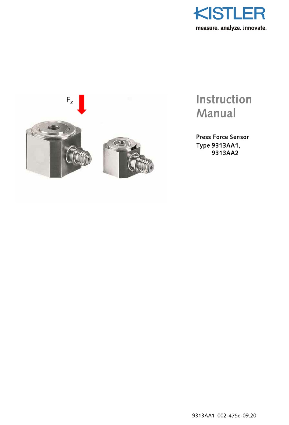 KISTLER 9313AA1 INSTRUCTION MANUAL Pdf Download ManualsLib