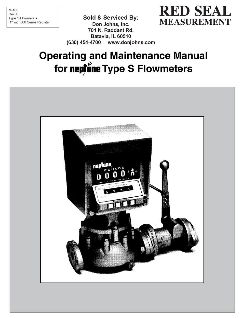 RED SEAL MEASUREMENT NEPTUNE S OPERATING AND MAINTENANCE MANUAL Pdf