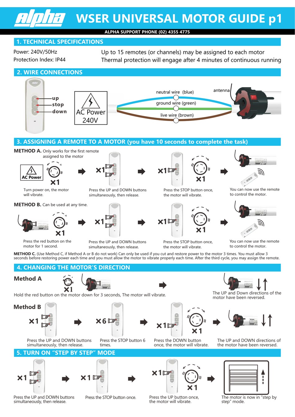 ALPHA WSER UNIVERSAL MOTOR USER MANUAL Pdf Download | ManualsLib