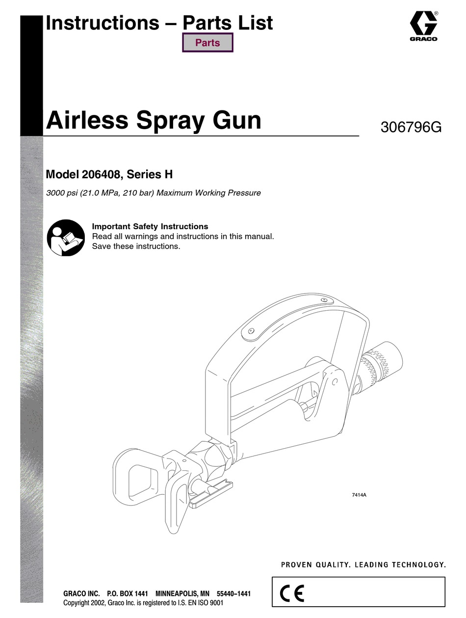 GRACO H SERIES INSTRUCTIONS-PARTS LIST MANUAL Pdf Download | ManualsLib