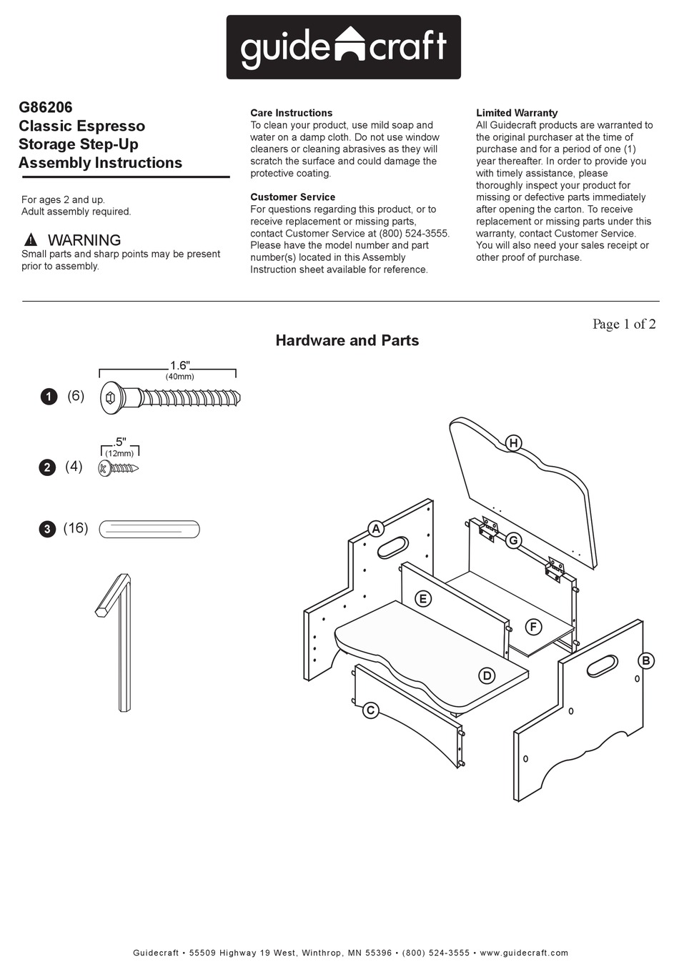 GUIDECRAFT G86206 ASSEMBLY INSTRUCTIONS Pdf Download ManualsLib   Guidecraft G86206 