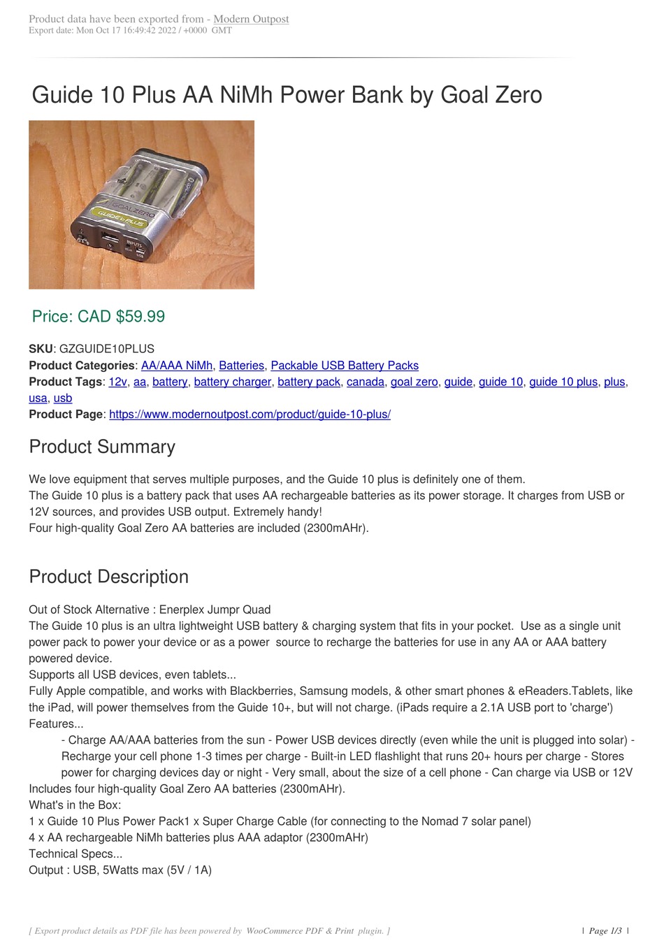 GOAL ZERO GUIDE 10 PLUS QUICK START MANUAL Pdf Download ManualsLib