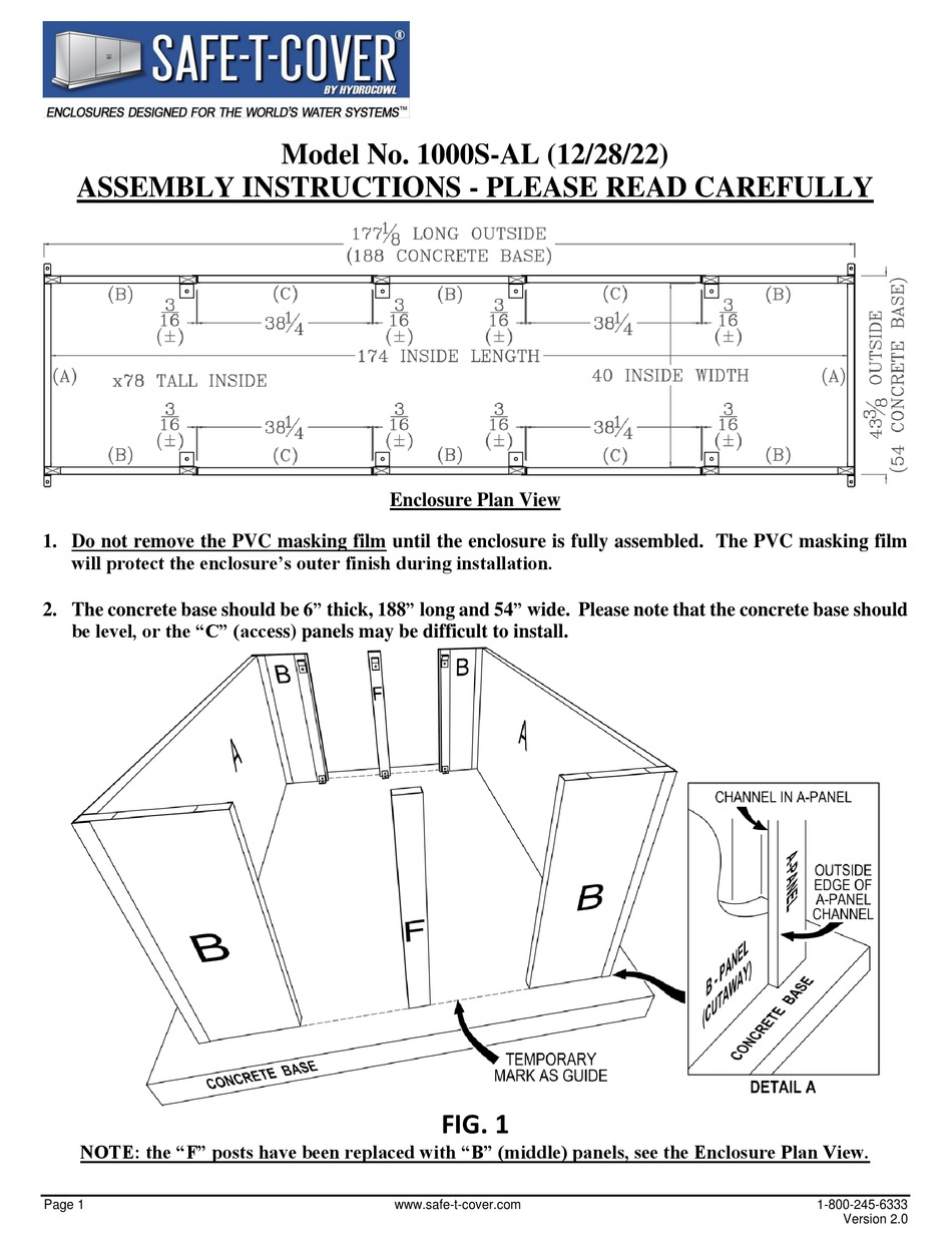 SAFETCOVER 1000SAL ASSEMBLY INSTRUCTIONS Pdf Download ManualsLib