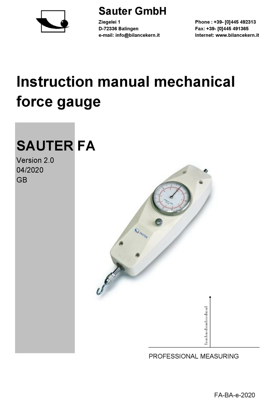 SAUTER FA INSTRUCTION MANUAL Pdf Download ManualsLib