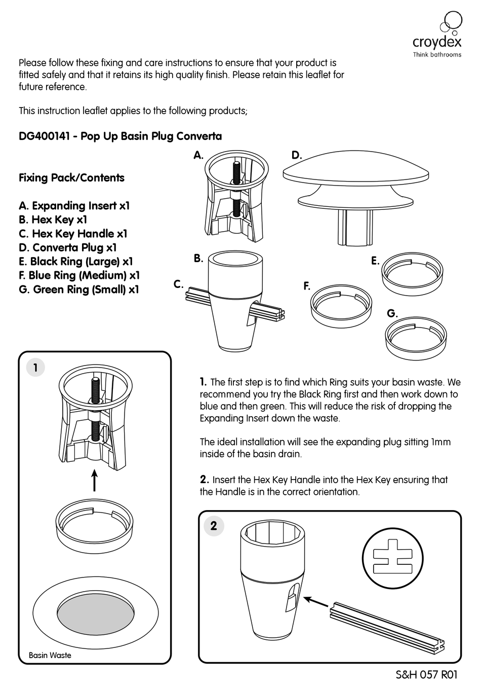 CROYDEX DG400141 FIXING AND CARE INSTRUCTIONS Pdf Download ManualsLib