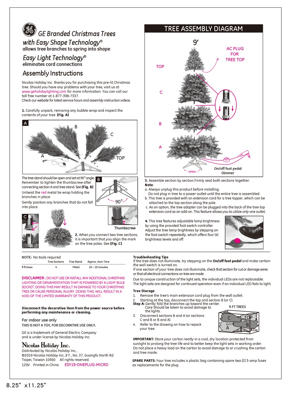 GE JUST CUT ASHEVILLE FIR ASSEMBLY INSTRUCTIONS Pdf Download ManualsLib
