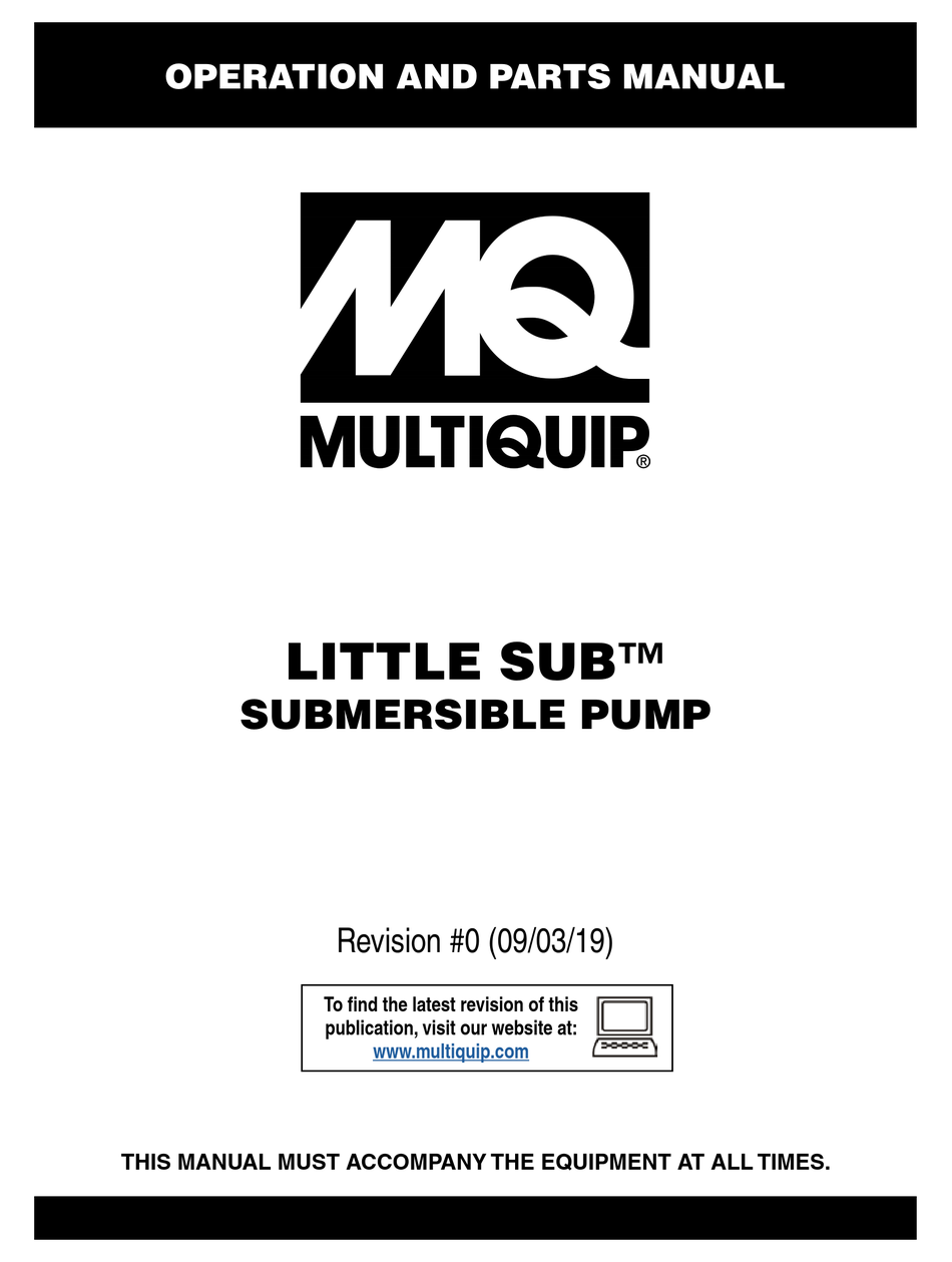 MULTIQUIP LITTLE SUB OPERATION AND PARTS MANUAL Pdf Download ManualsLib
